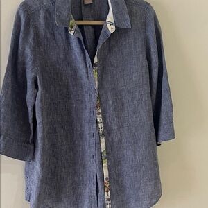 Chico's Dark Blue Casual Button Down Shirt